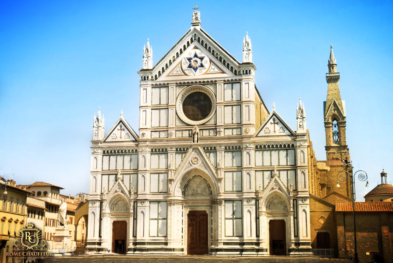 Santa Croce Church Florence tour from Rome Chauffeur Livorno Shore Excursions